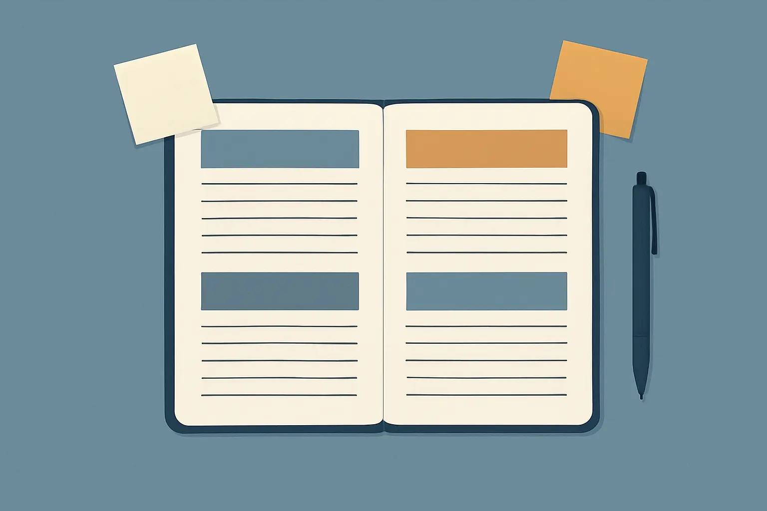 Cuatro bloques de la introducción del TFG representados como secciones de un cuaderno académico: contextualización, justificación, objetivos y estructura del trabajo