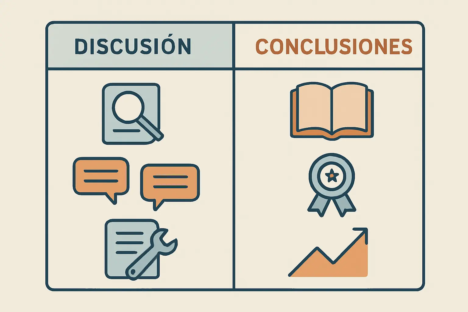 Comparación entre la discusión de resultados y las conclusiones de un TFG: diferencias clave de estructura y función
