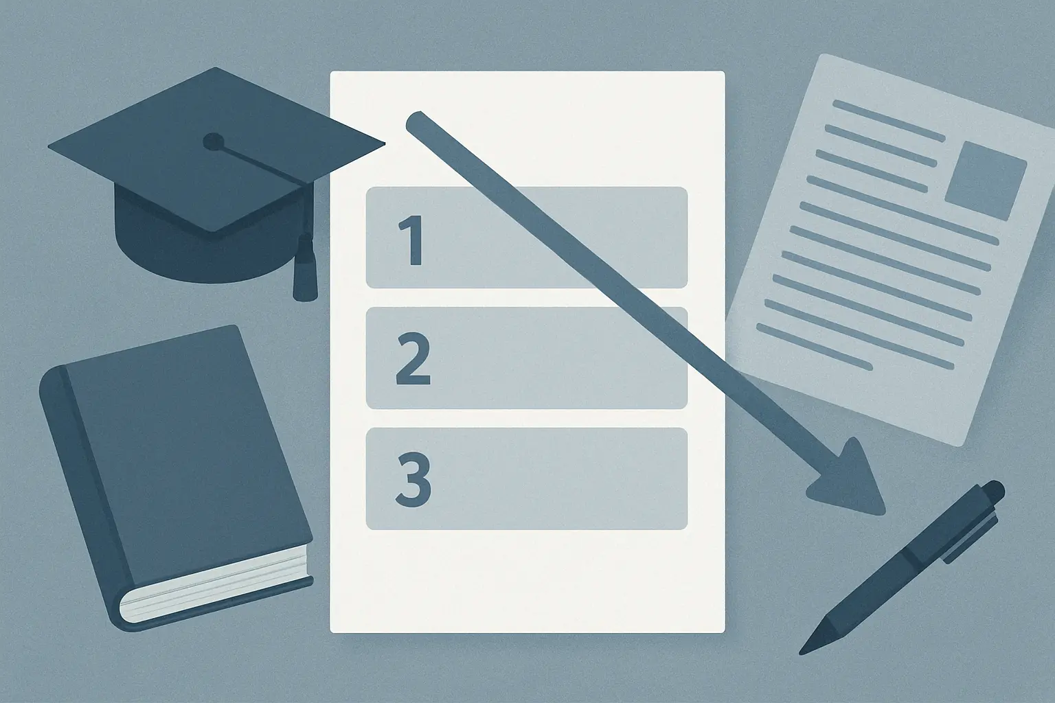 Diagrama que ilustra el algoritmo de adjudicación de plazas universitarias recorriendo la lista de preferencias del estudiante de arriba abajo hasta encontrar la primera opción con plaza disponible