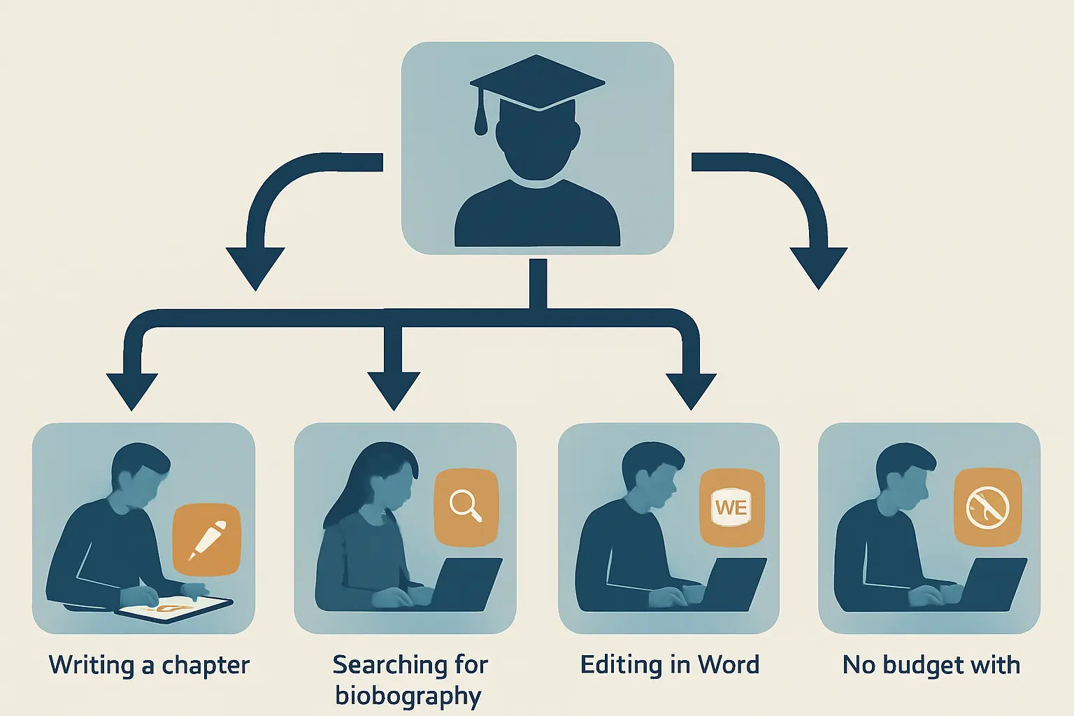 Diagrama de decisión para elegir el mejor asistente de IA según el caso de uso en el TFG: redacción, búsqueda bibliográfica, Word o sin presupuesto