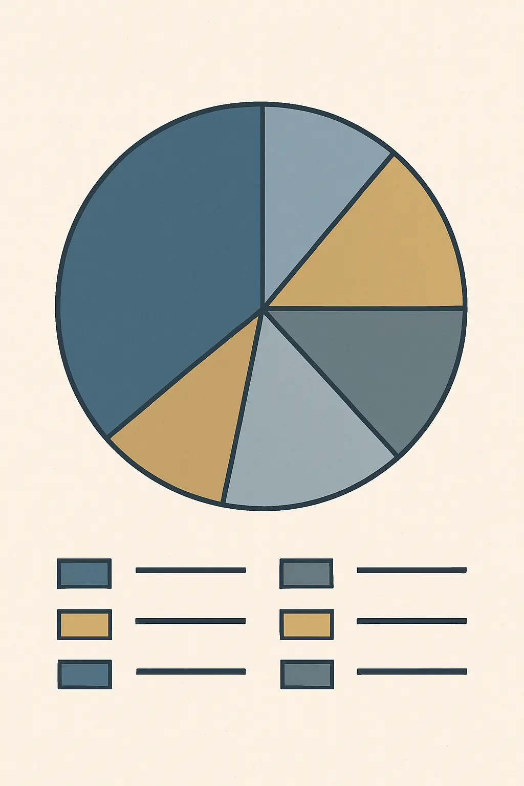 Gráfico circular con la distribución de palabras entre apartados de un TFG