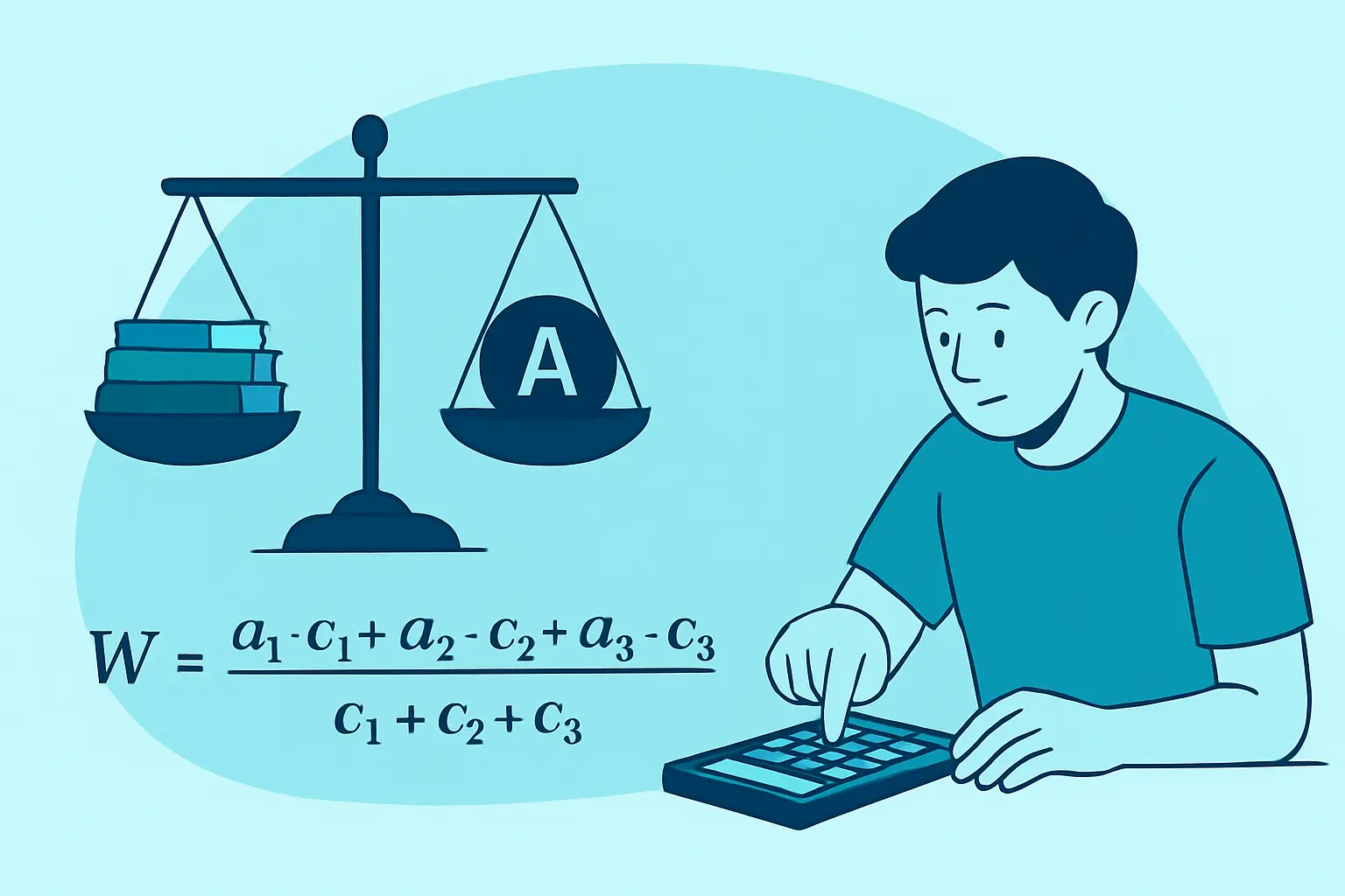 Estudiante consultando su expediente académico con las notas y créditos de cada asignatura en un ordenador