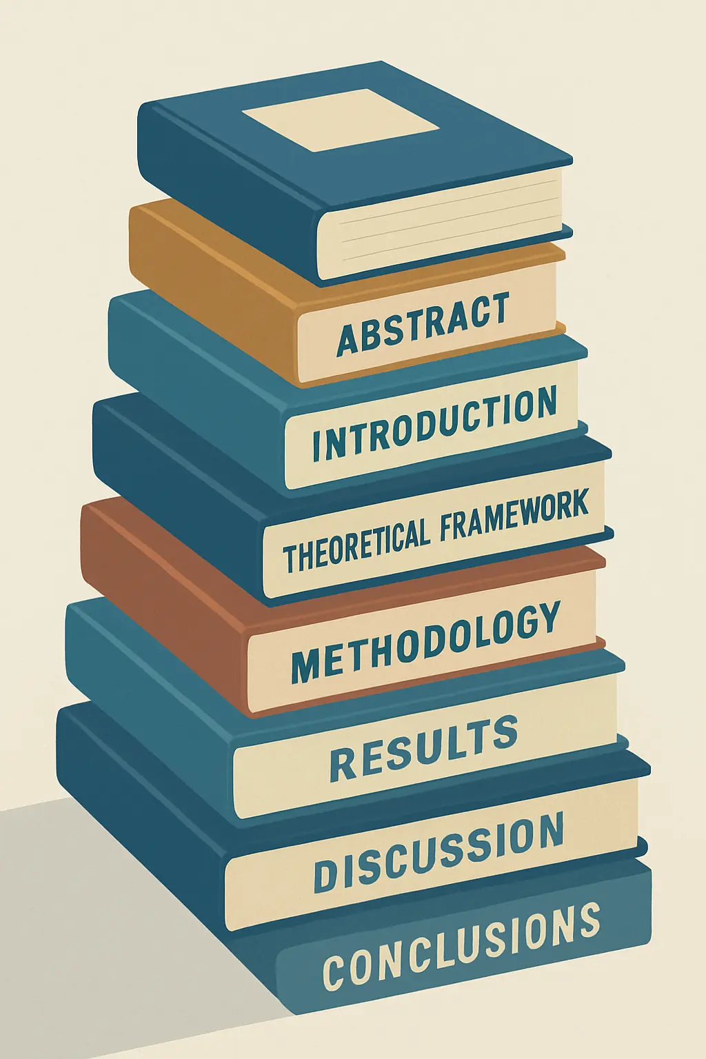Estructura de una tesis doctoral representada como capítulos apilados