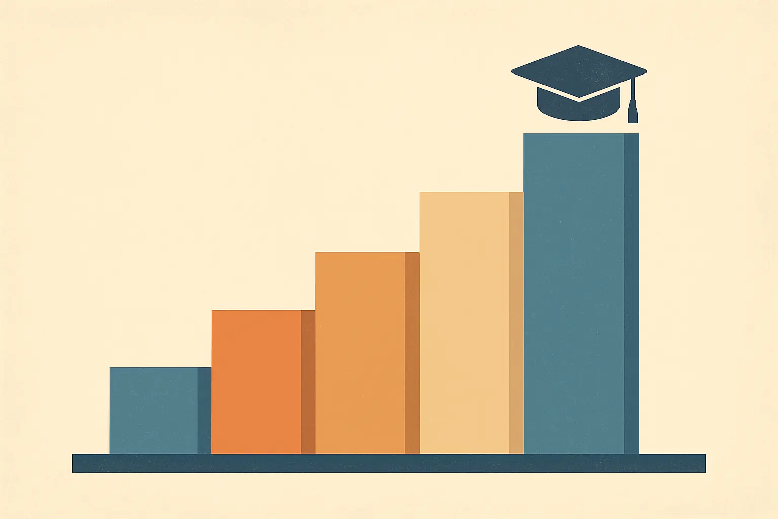 Gráfico editorial de la progresión salarial de un investigador predoctoral a postdoctoral en España