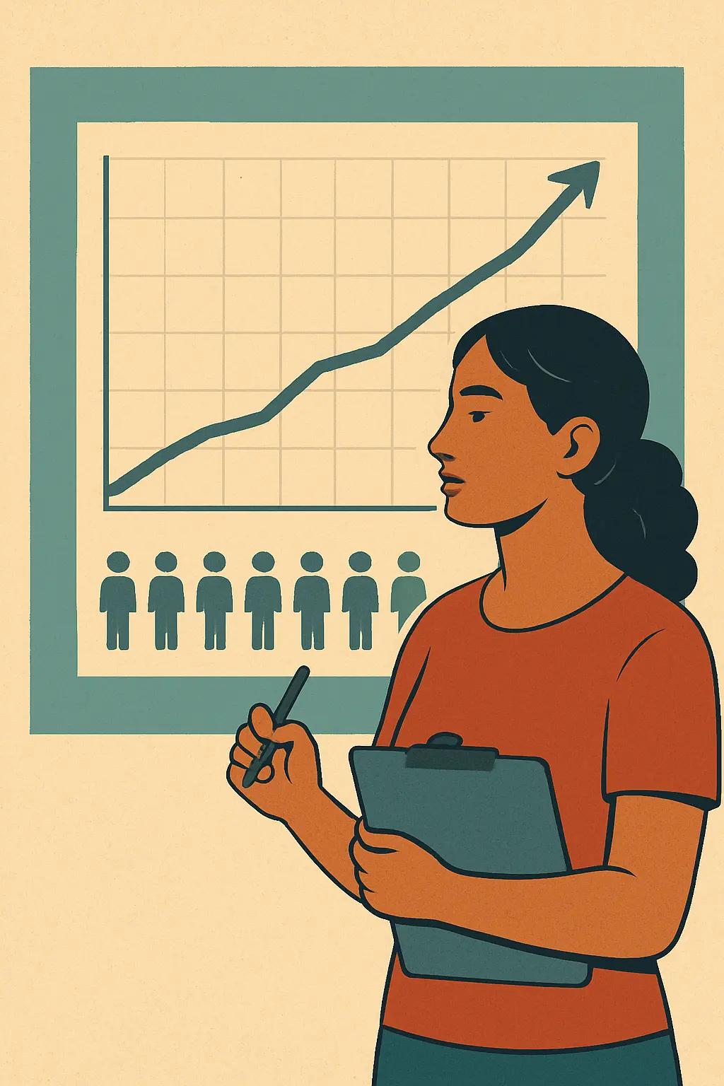 Estudiante calculando cuántos participantes necesita su trabajo de grado