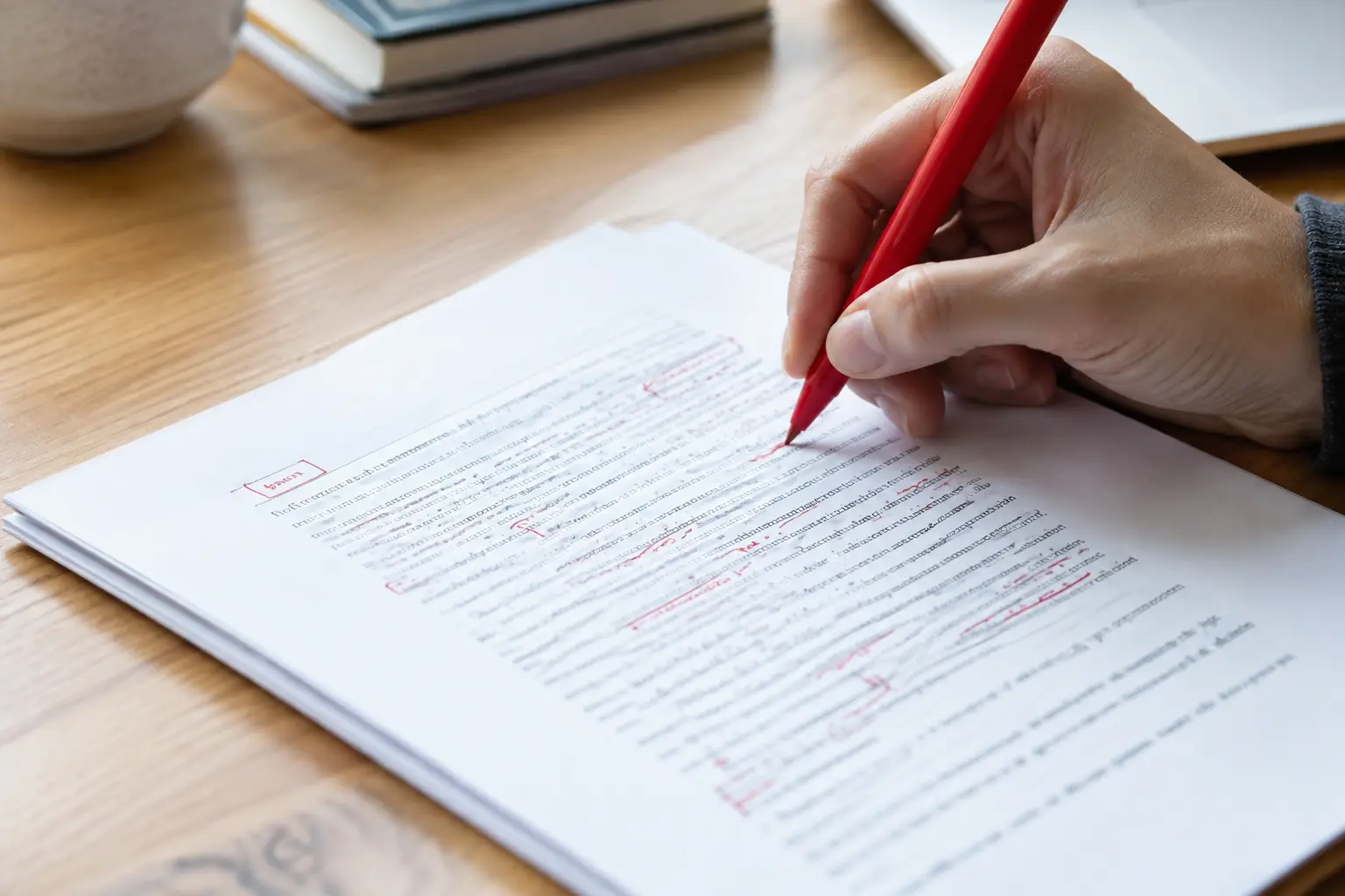 Correcciones manuscritas en el capítulo de discusión de un trabajo de grado