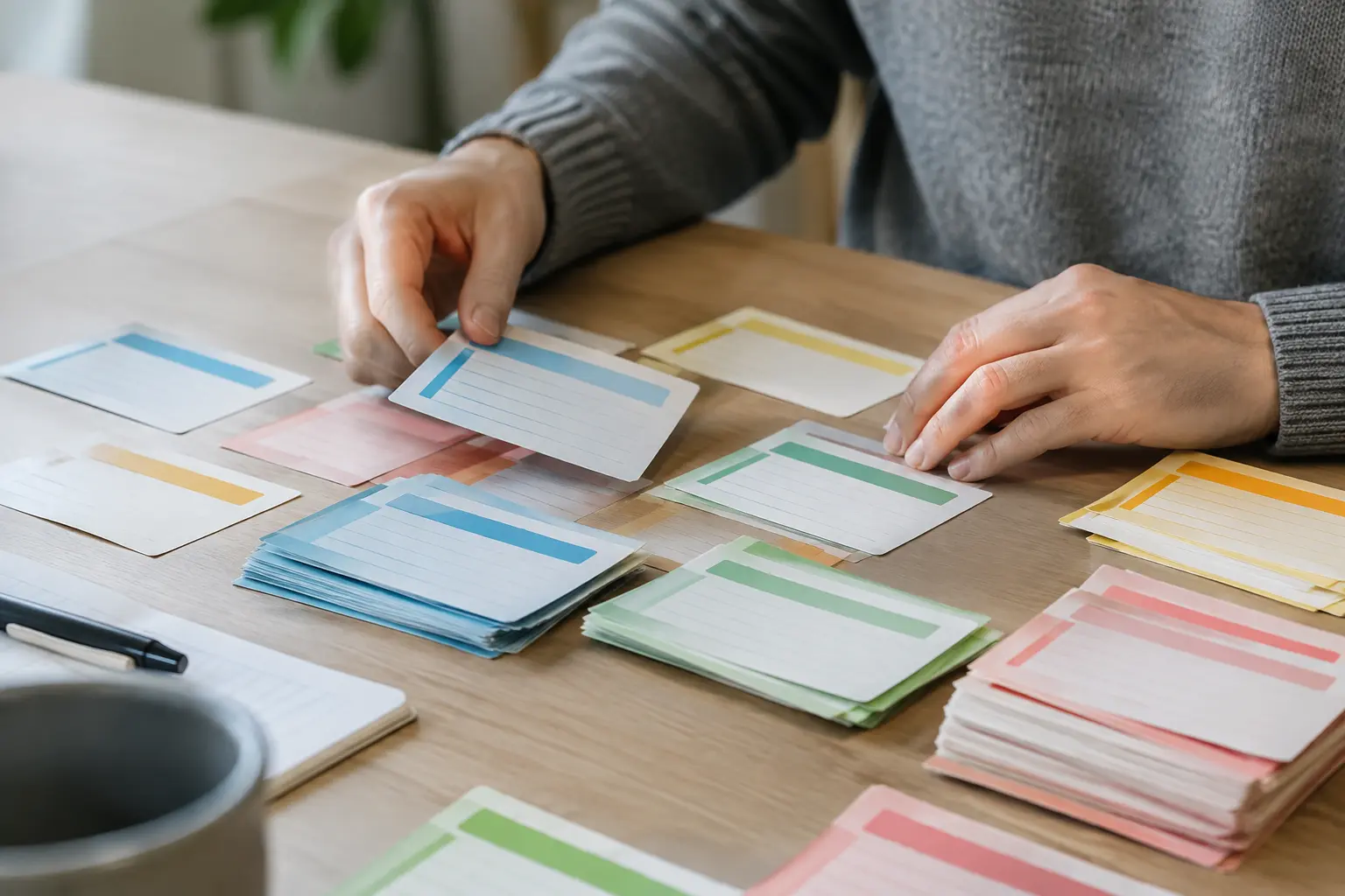 Codificación de categorías con tarjetas para un libro de códigos