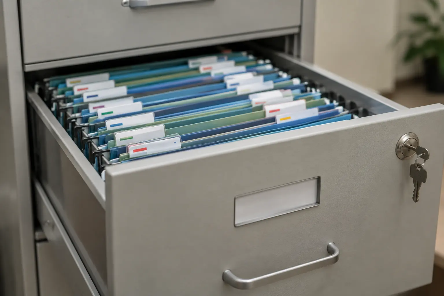 Carpetas de datos escolares codificadas y archivadas de forma confidencial