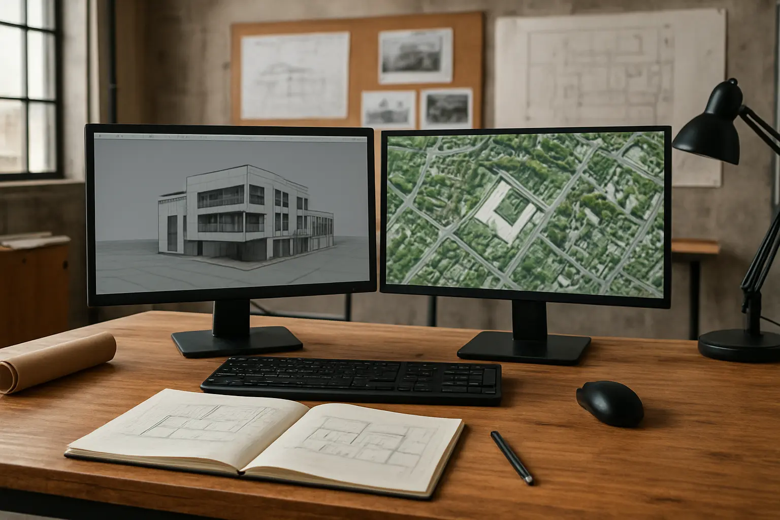 Pantalla mostrando un mapa georreferenciado con capas de análisis urbano en QGIS